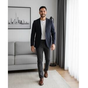 Lauren Ralph Lauren Sport Blazer Men Size 42L Navy Blue Classic Canada Made